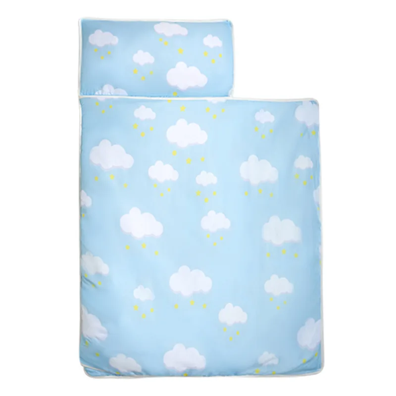 Toddler Nap Mat, Rollup Design Kid Sleeping Mat with Removable Pillow & Minky Blanket Toddler Sleeping Bag