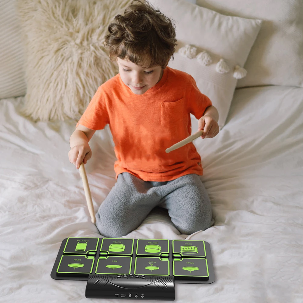 Mini Jazz Silicone Toy Set Low Volume Cymbals Snare Drum Professional Kids Drum Set