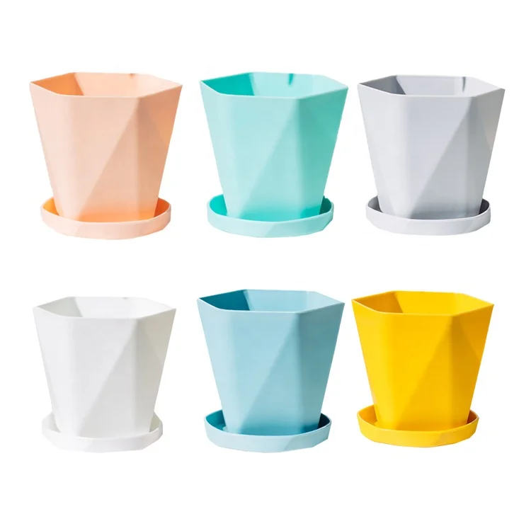 1 Pcs Plastic Resin Flower Pots New Geometric Nordic Simple White Thickened Green Radish Fleshy Flowerpots Indoor Plants