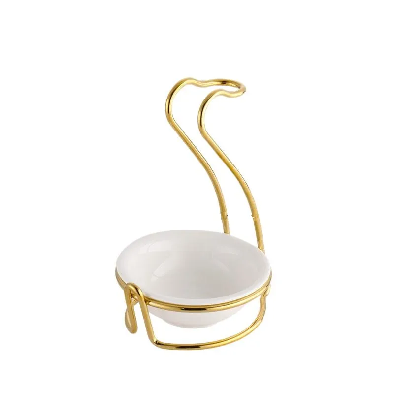 Wholesale Golden Kitchen Rack Spoon Rest Holder for Kitchen Utensil Ladle Holder