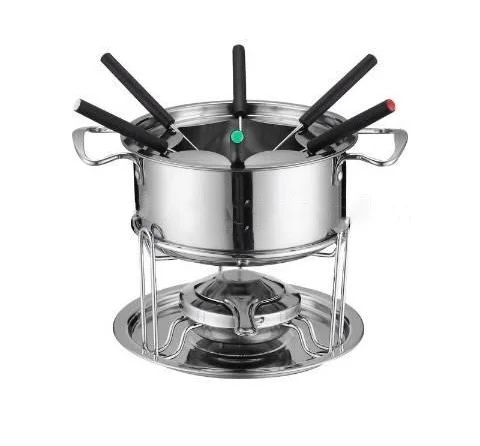 533  Stainless Steel Chocolate Heating Boiler Multi-person Self-service French Cheese Pot Diy Cheese Fondue