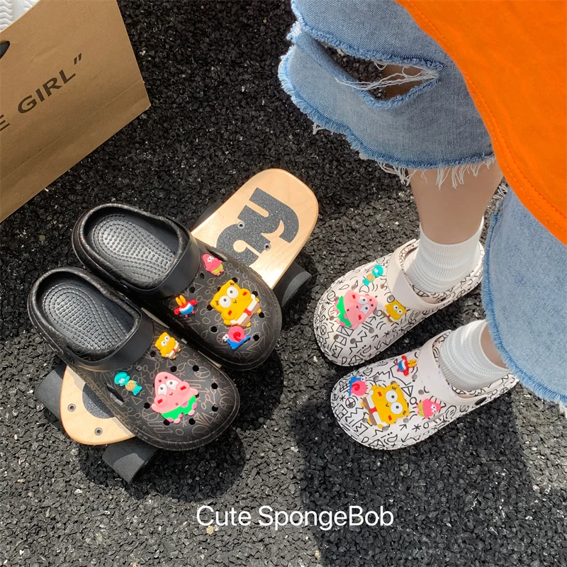 New net red step on the poo feeling baotou slippers female wearing clogs summer platform increase beach sandals male wholesale