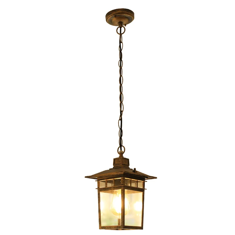 Outdoor retro Rustic Metal loft Vintage industrial aluminium glass Antique waterproof LED Outdoor Chandelier  Pendant lamp