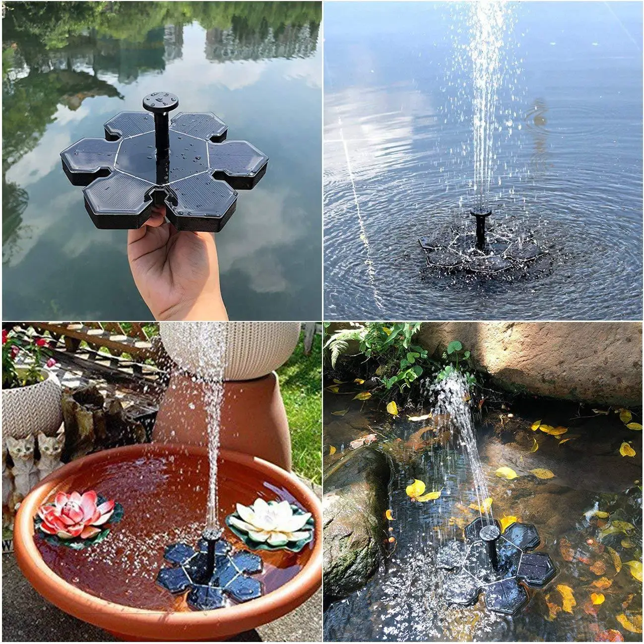 2020 new solar powered water pump solar fountain with led light