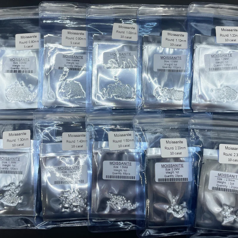 Small Size 1mm-3mm White Round Brilliant Cut Moissanite Diamond Loose Gemstones Directly From Factory