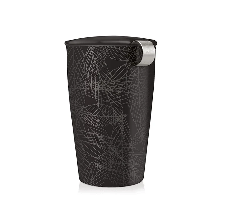 12oz Steeping Tea Cups Loose Tea Brewing System Teaware Single Cup Ceramic Tea Mug With Stainless Steel Strainer and Lid