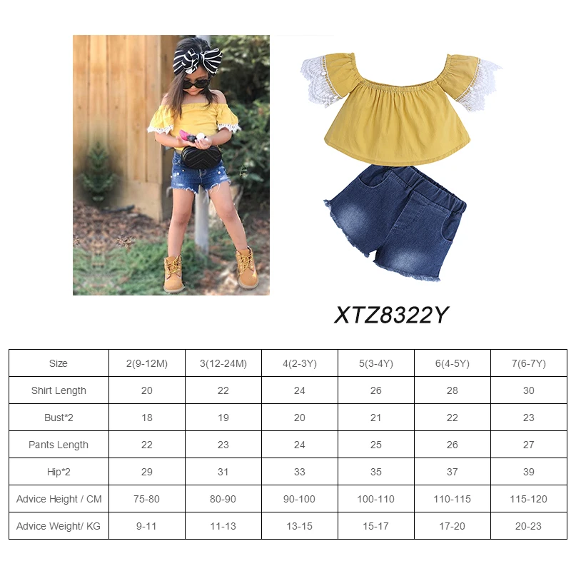 wholesale girls clothes 2pcs kids clothing white rose tops + jeans shorts beach children clothes girls party dress