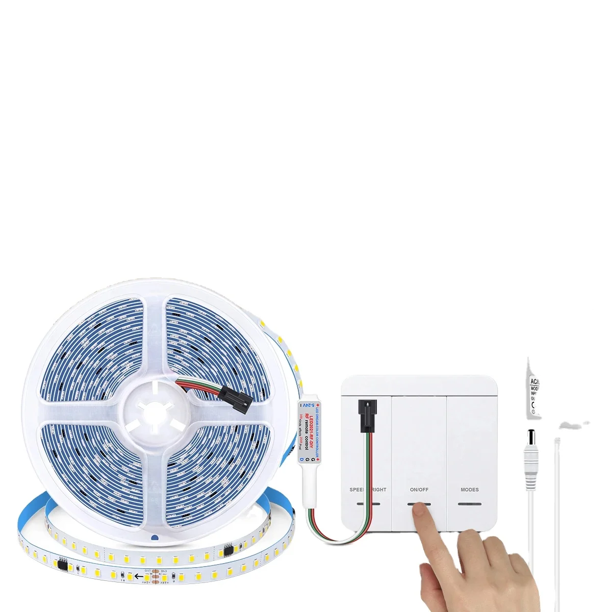 10m/Roll Horse Running Race LED Strip Light 24V 126Leds/M Running Water Flowing Lights Tape With Wireless RF Controller Switch