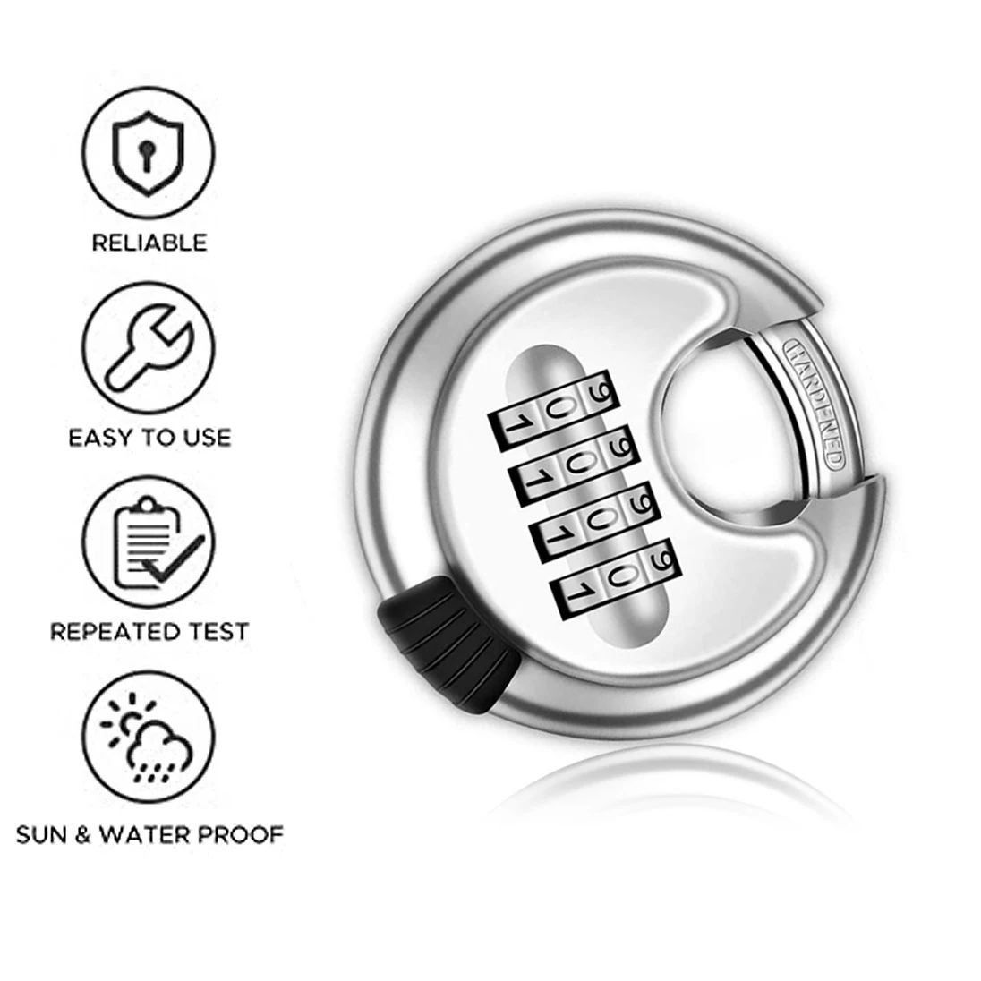 Safely Code Lock 4 Dial Digit Combination Lock Weatherproof Protection Security disc Padlock