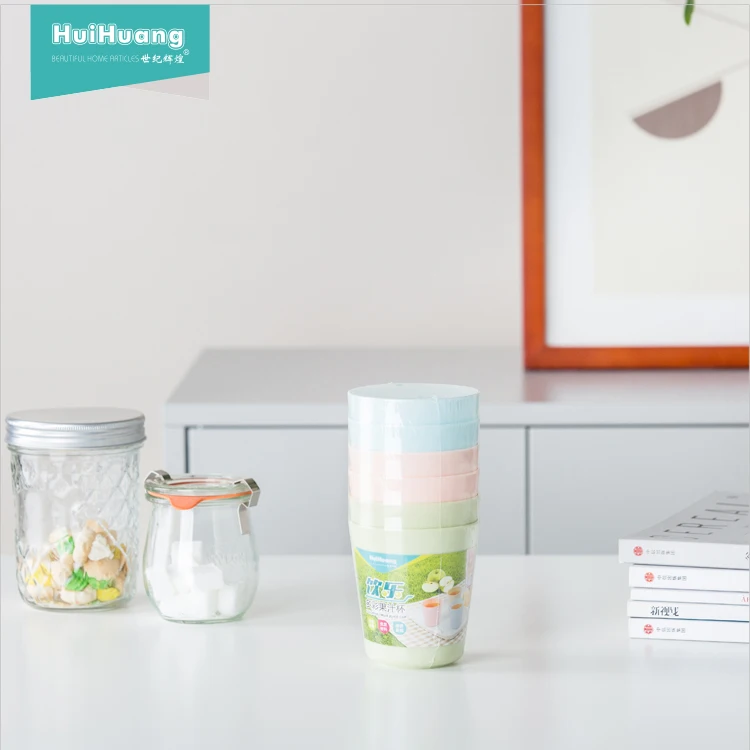 
factory direct sale BPA free eco friendly PP material plastic water drinking cup camping mug water mug 1 set 6pcs 
