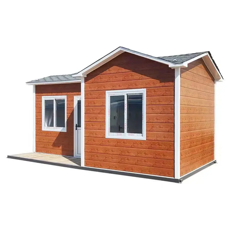 Luxury modular home light steel frame residential two bedrooms prefab wood villa prefabricated tiny house