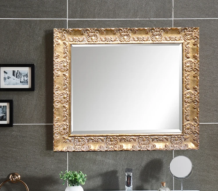 Hot Sale European 30x40 20x30 40x50 50x60 Gold Foil Wholesale Picture Photo Mirror Frame for Bathroom Home Decor