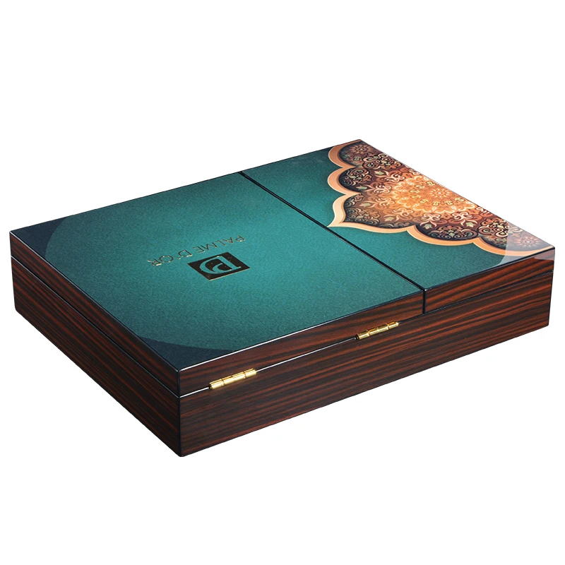 Handmade Luxury Wooden Storage Box Chocolate Dates Candy Sweet Dessert Factory Custom Logo Embossing Stamping Luxury Wooden Box