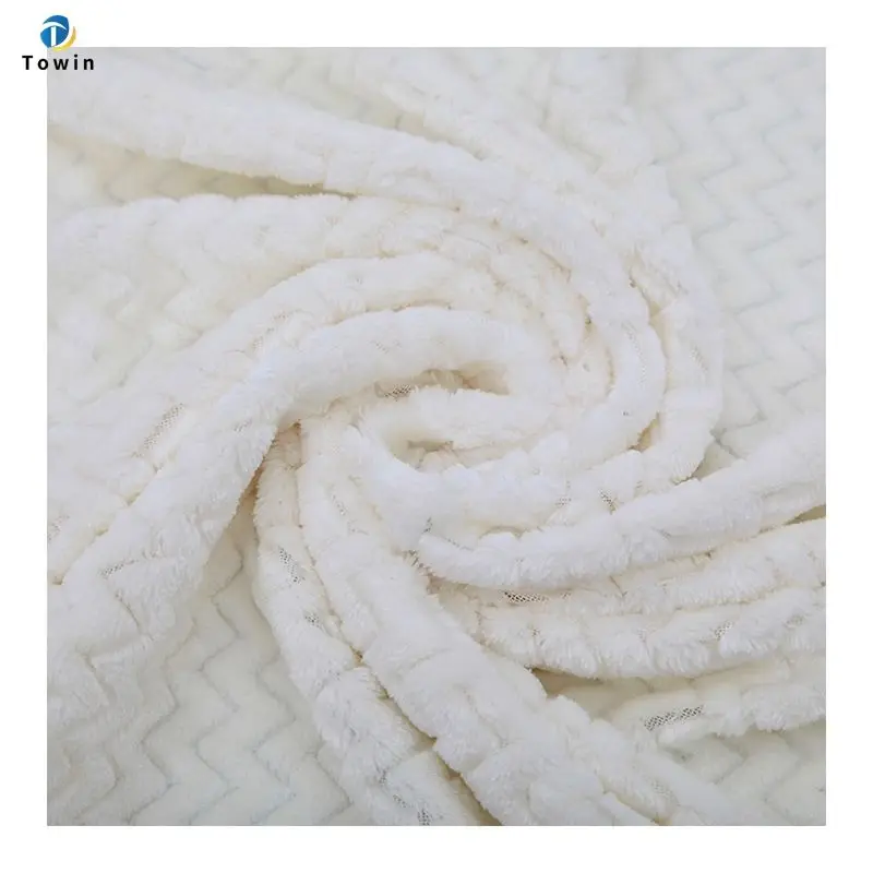 Manufacturer  Plain Flannel Bebe Fleece Large Wave Fabric Polyester  Home Textile Fabric Can Be Customized