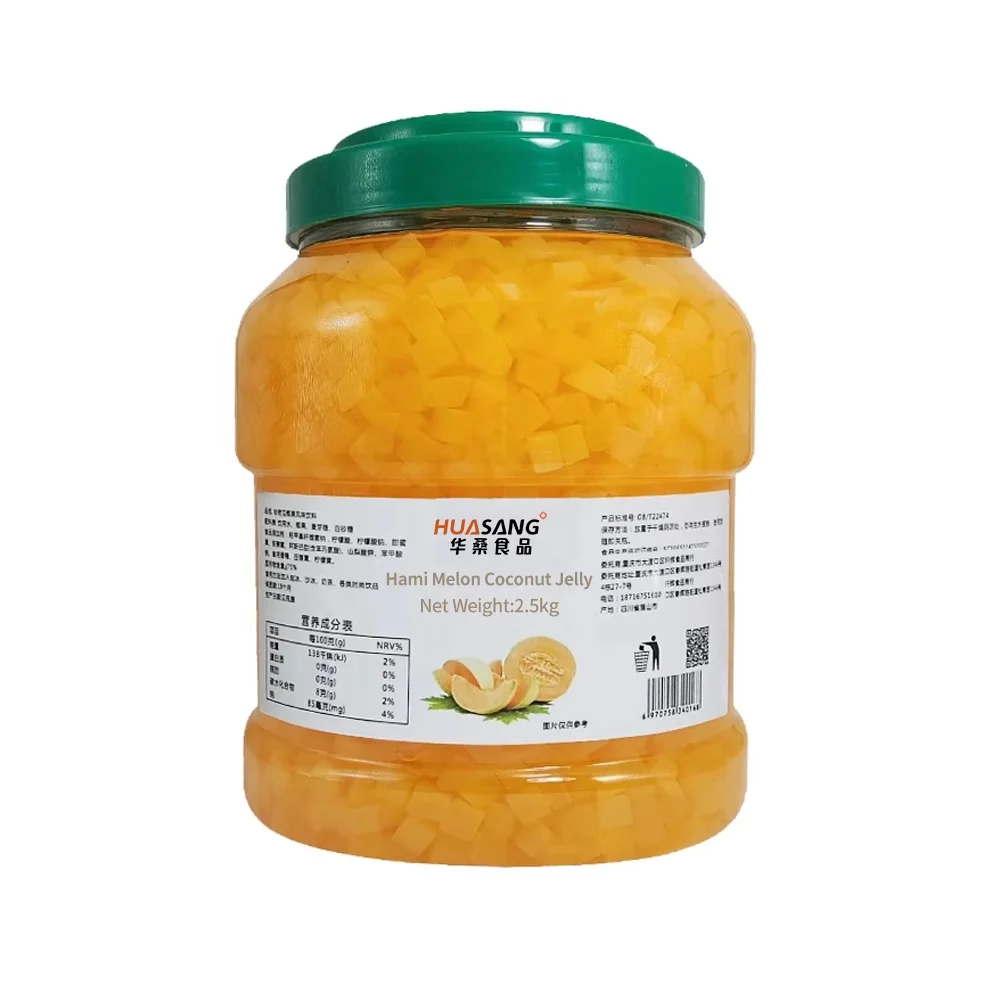 cantaloupe fruit jelly nata de coco coconut jelly hami melon konjac jelly for milk bubble tea ingredients