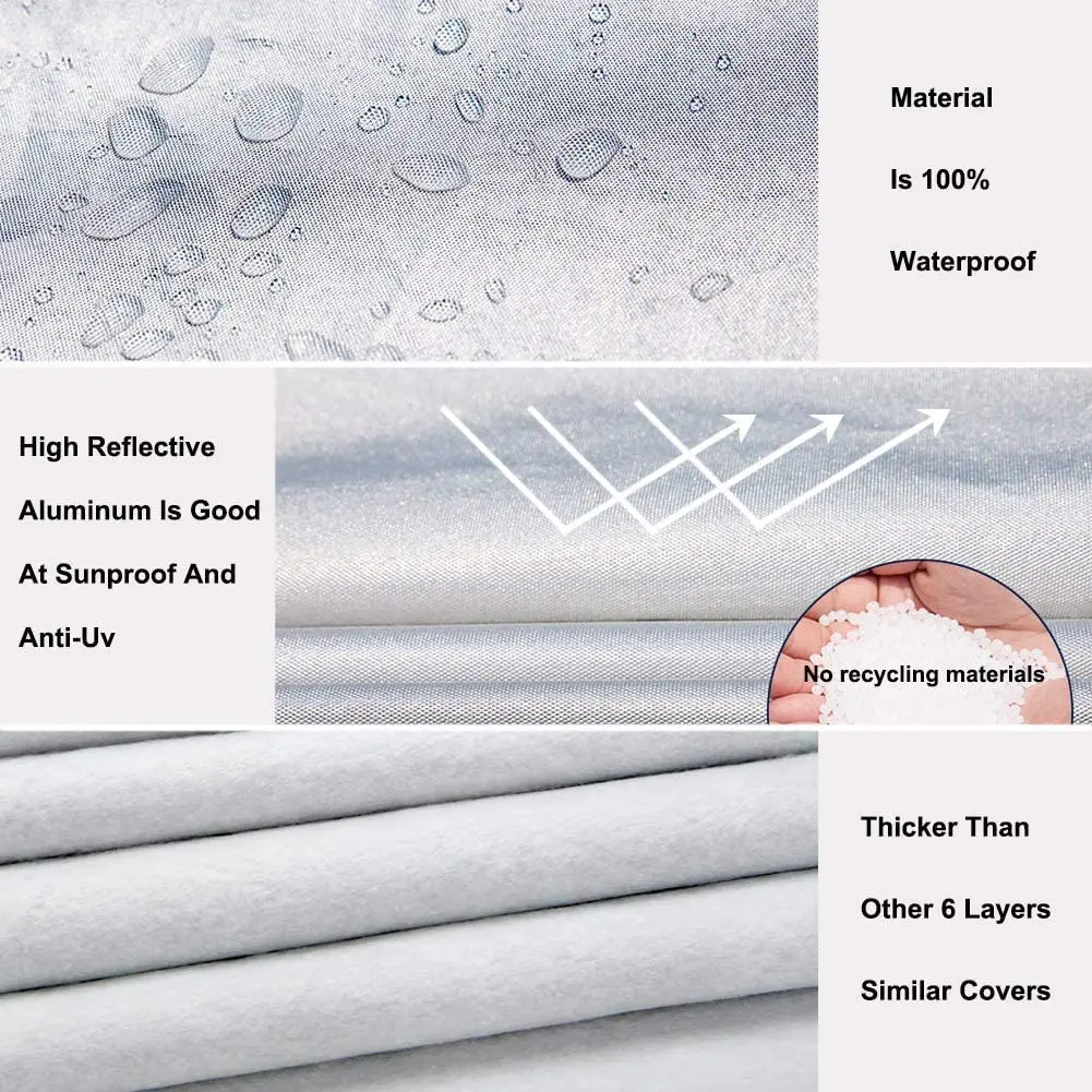 Сверхмощный 210D Оксфорд с серебряным покрытием анти-ультрафиолетовые лучи водонепроницаемый универсальный чехол для автомобиля на открытом воздухе