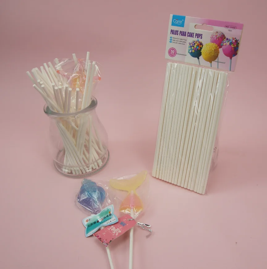 Eco friendly candy sugar lollipop paper stick  Cake pop sticks