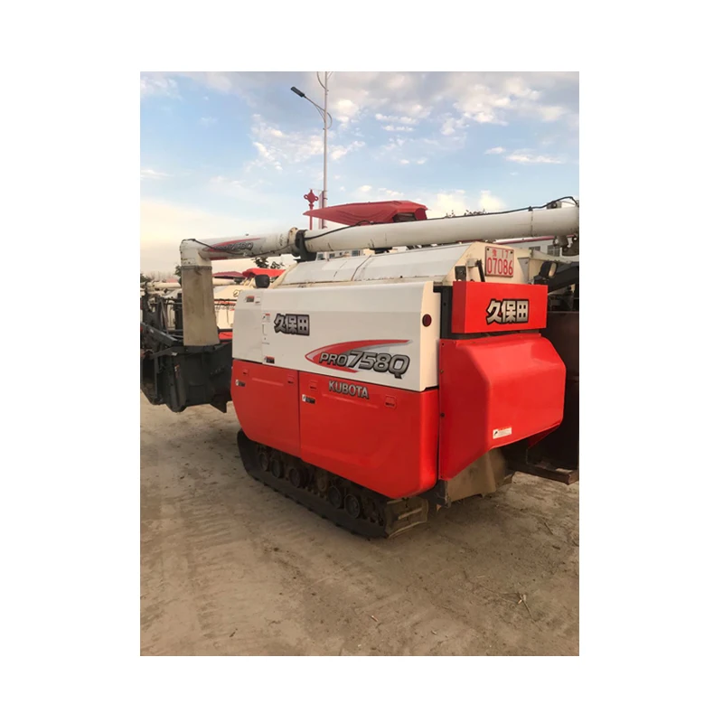 
Energy saving used Kubota 758Q combine harvester for rice 