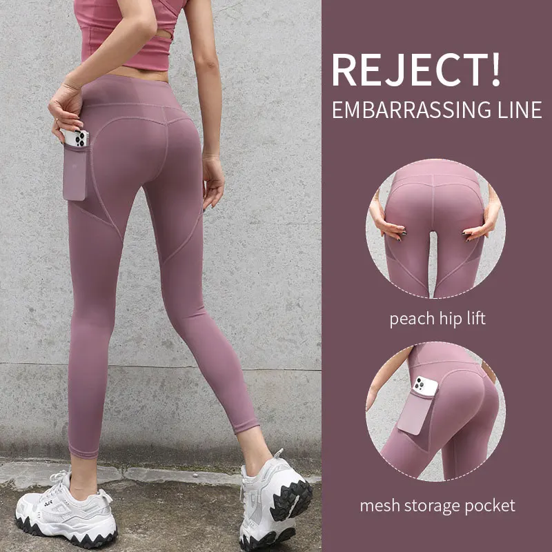 Seamless Yoga Pants High Waist Nude Leggings Push Up High Waist Sports Pants Ladies Fitness Running Leggings