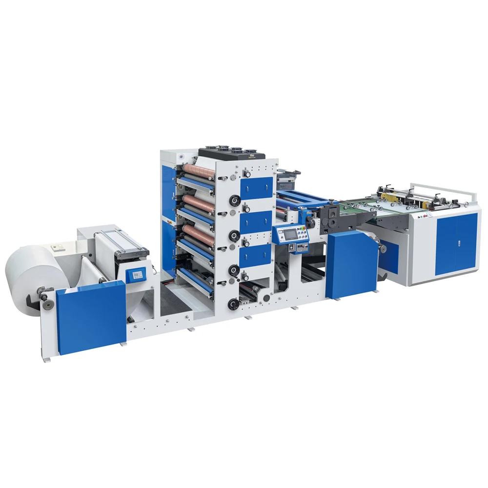 4 Colors Paper Flexo Printing Machine with Sheet Cutting Inline