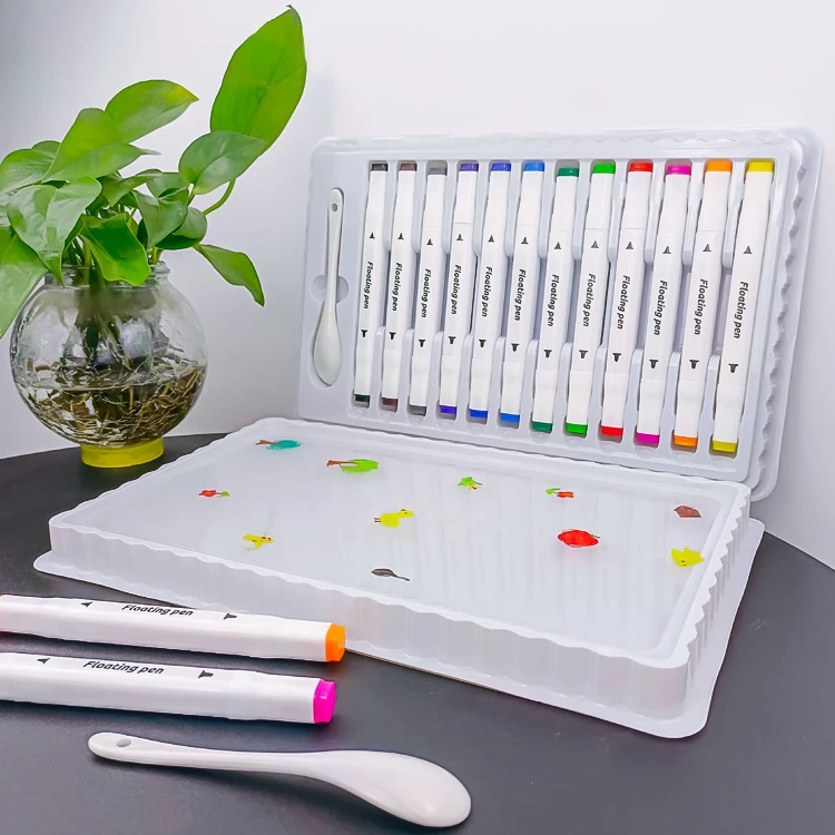Multiple colors safe coloring painting floating marker set magnetic water floating pens