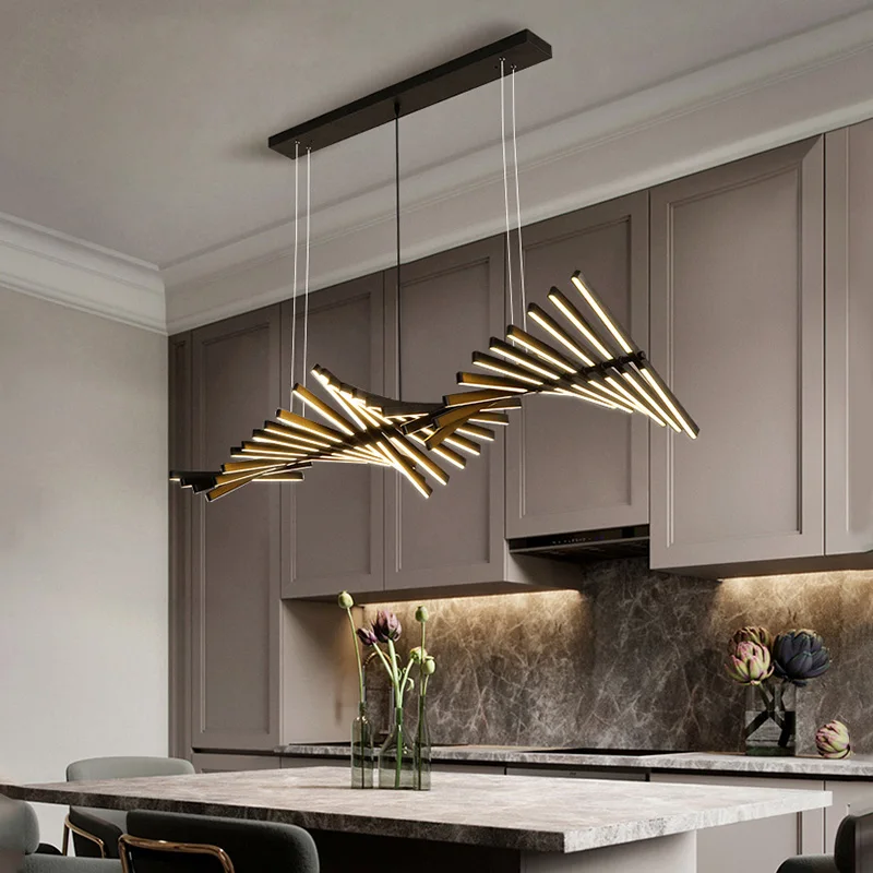 Chandelier Line Lights Luxury Pendant Fixture Modern Chandelier Lighting