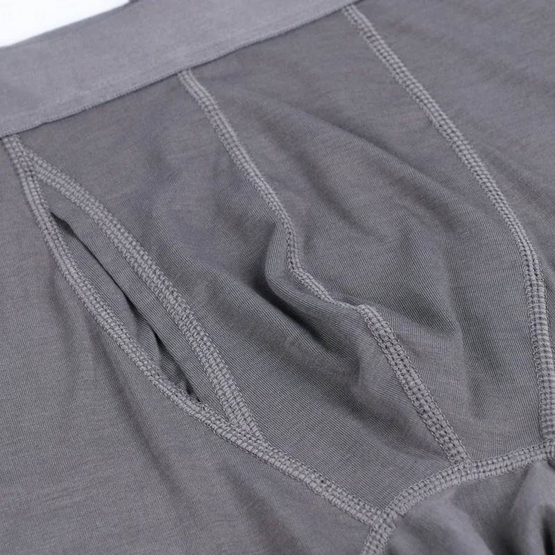 Custom Elastic Breathable  Natural Feelings Boxer Briefs Mens Underwear Men Pack Soft Cotton Open Fly Long Leg Underwear