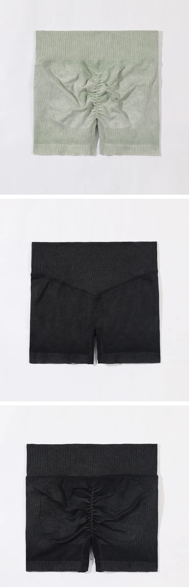 2022 Hot Selling Ribbed Seamless Long Sleeve Yoga Top Leggings Set Workout Running Sport Wear 6Pcs Set