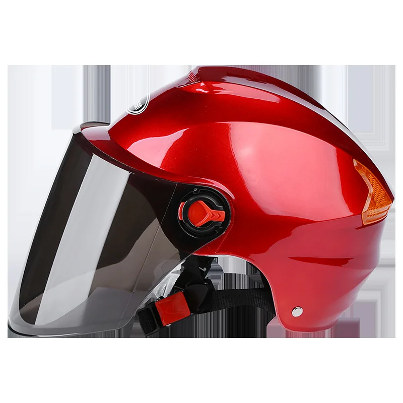 ABS Moto Men Riding Half Helmet Breathable Motorcycle Helmets With Double Lens