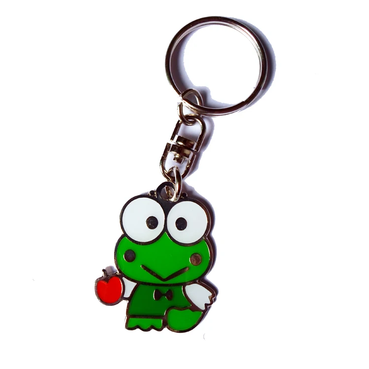 Personalized Metal Keychain Cartoon Frog Shape Keychain Custom Design Medal Keychain
