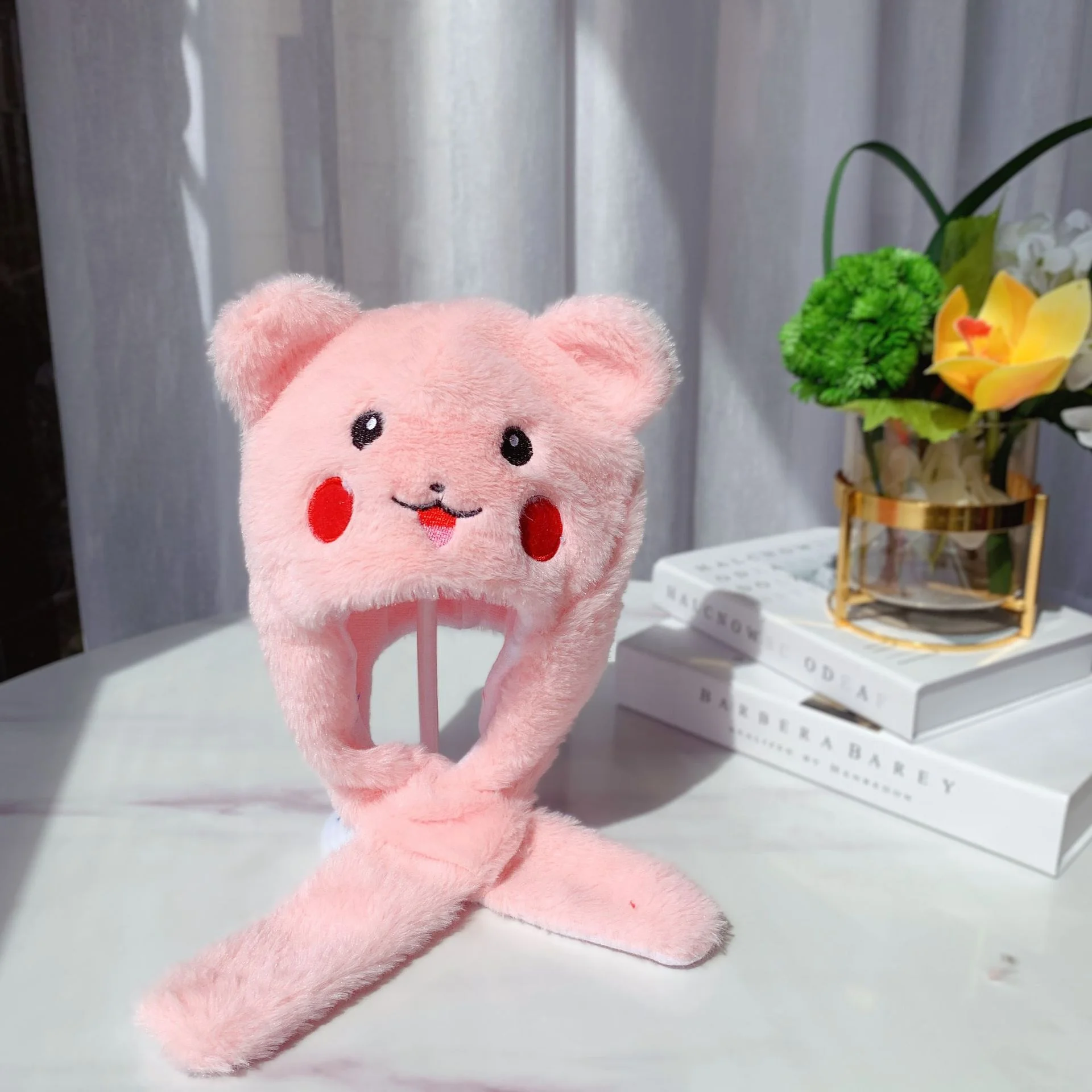 Fashion Warm Winter Custom Cute Soft Animal Plush Bunny Hats with Ears