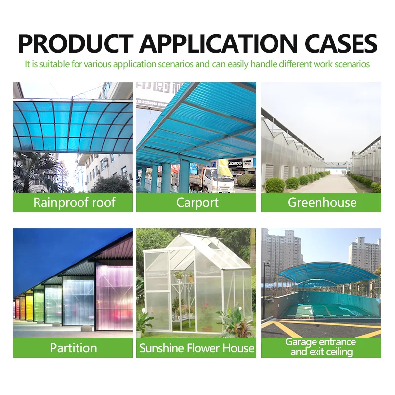 6mm Twinwall Polycarbonate Hollow Sheet Double Wall Panels Winter Green Garden Houses PC Material Outdoor Roof Use EU Compliant