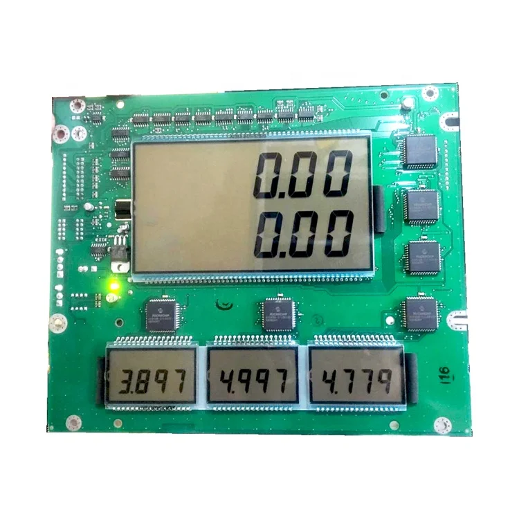 2 Lines Row 6 Digits Panel Board 12 Digit 7 Segment Fuel Dispenser TN HTN LCD Display Module Custom LCD Display For Gas Meter