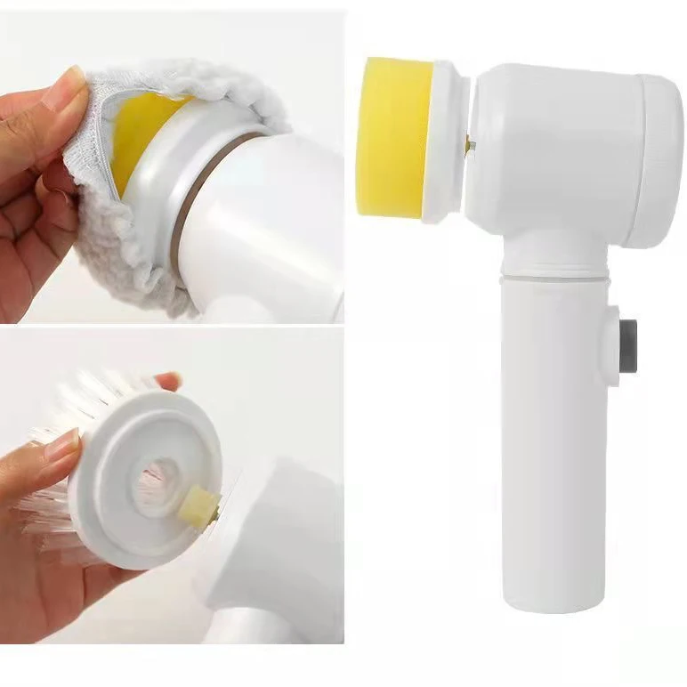 New household kitchen handheld wireless multifunctional electric cleaning scrub dishwashing brush five-piece set