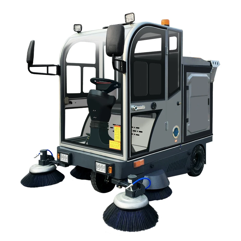Full Closed Electric Big Street Sweeper Car Four-wheel Commercial Ride on Road Floor