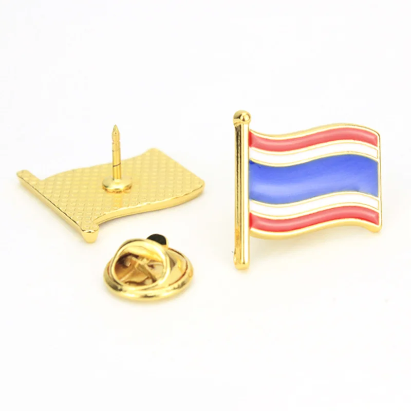 RTS Wholesale Hard Soft Enamel Zinc Alloy China Australia Flags Badge Pins Metal Nation Country 3D Enamel Ready to Ship Flag Pin