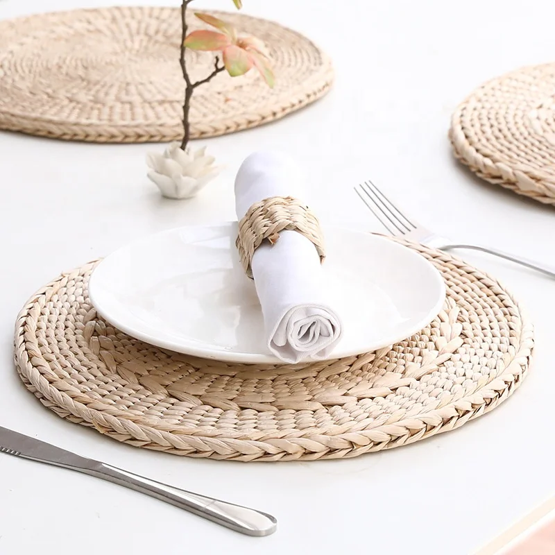 Straw Knitting Ring Western Restaurant Napkin Button Cloth Ring Woven Puff Grass Meal Ring