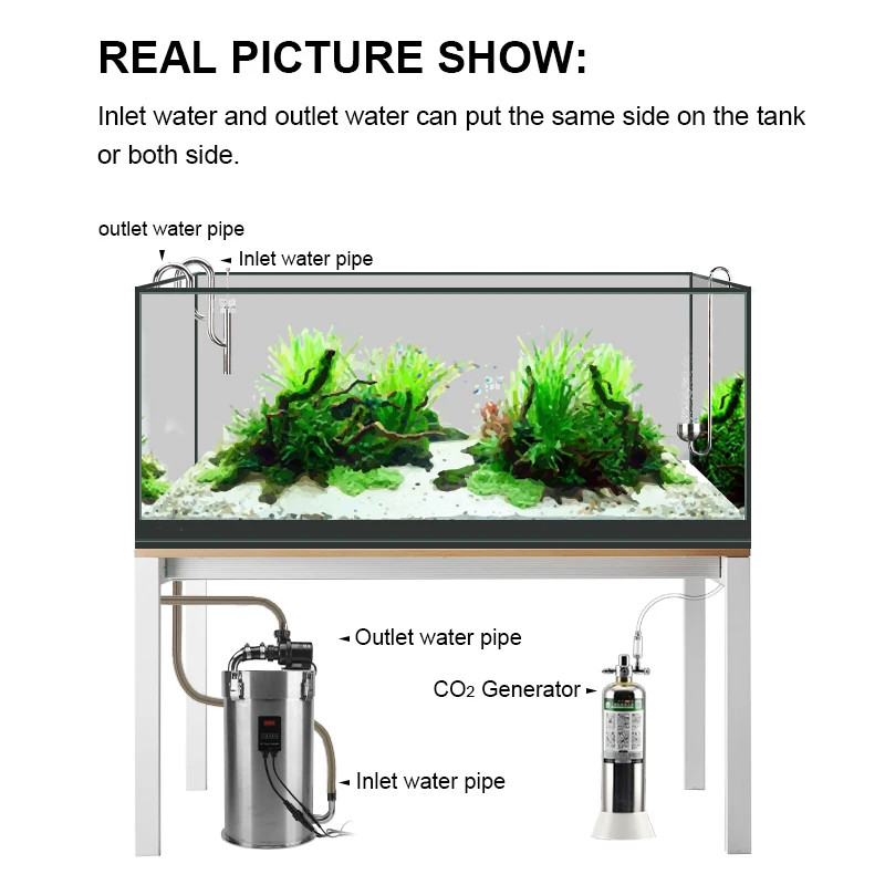 Aquarium plant tank stainless steel external canister filter