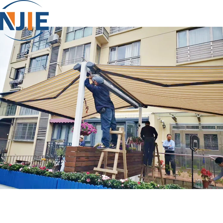 2022 China Manufacturer Newest 20x20ft Free Standing Double Sides Patio Retractable Awning