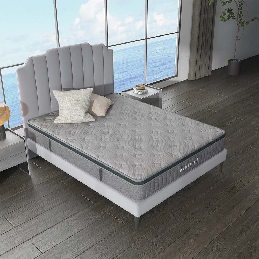 Hot Sales Colchon Popular Design Latex Mattress Matelas Wholesale Pocket Spring Hybrid Mattress Pad Double Queen King Mattress