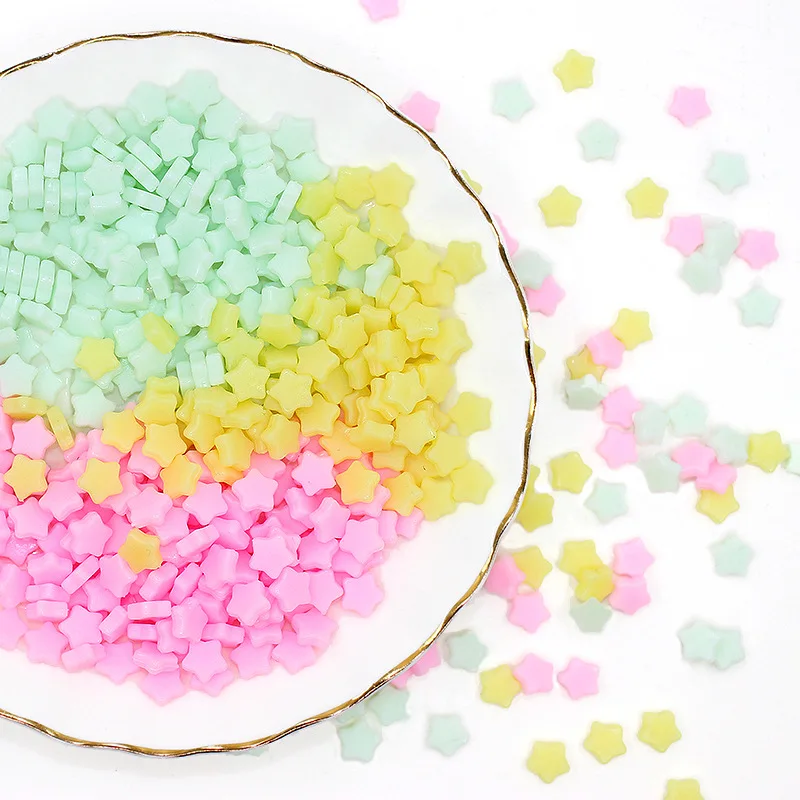 Mini Star Shape Candy Resin Cabochon Food Charms For DIY Slime Filler Cream Glue Handmade Decoration Material