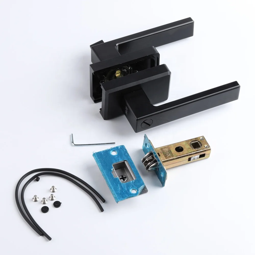 Замок с утопленной ручкой из алюминиевого сплава Узкий Тонкий матовый черный дверной замок для профильной рамы 48 мм створчатая дверь