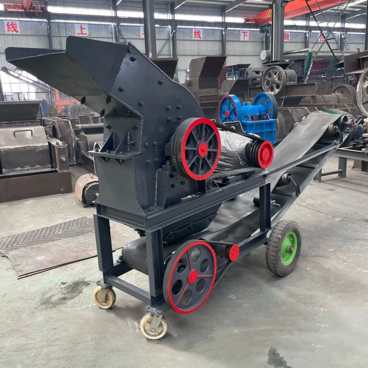 Small Mobile Coal Glass Gold Mine Rock Crusher PC200*300 Portable Diesel Hammer Crusher