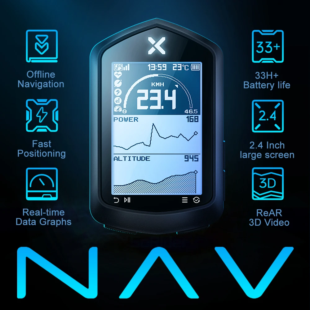 XOSS NAV GPS Bike Computer  ANT+Sensor Bicycle GPS Computer Wireless Bike Speedometer