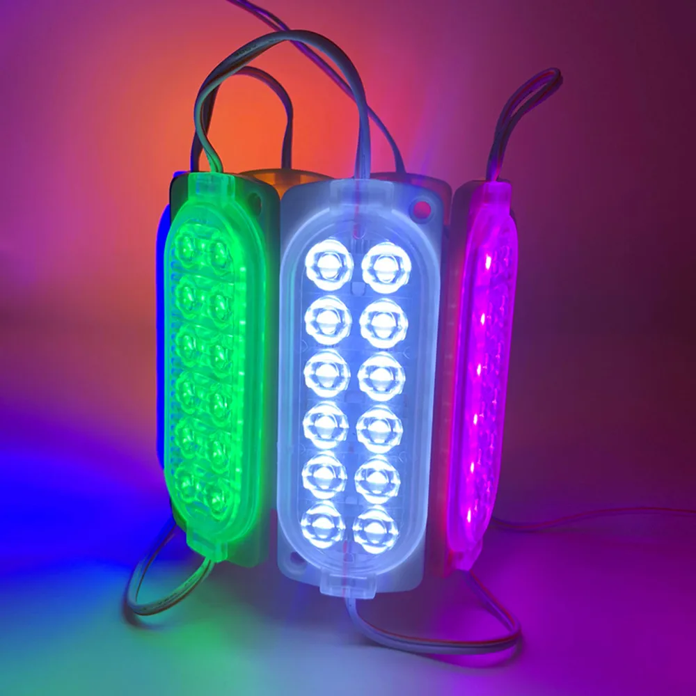 DC12V DC24V 2watt Waterproof Double Row Spot Flood Lens Led Car Truck Lorry Motorbike Motorcycle Autocycle Light Accessories