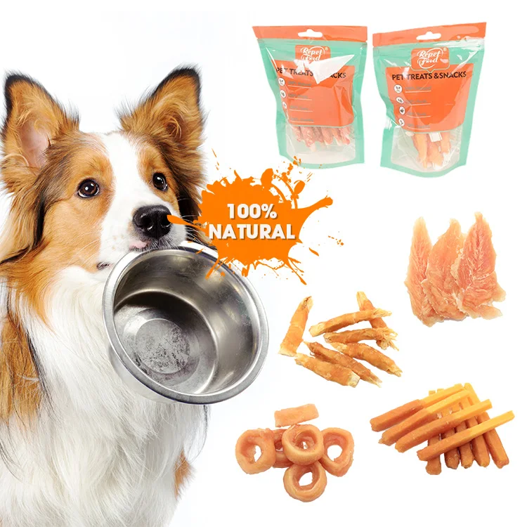 Best selling quality chicken/duck/beef/fish ham sausage pet food training treat dog snack