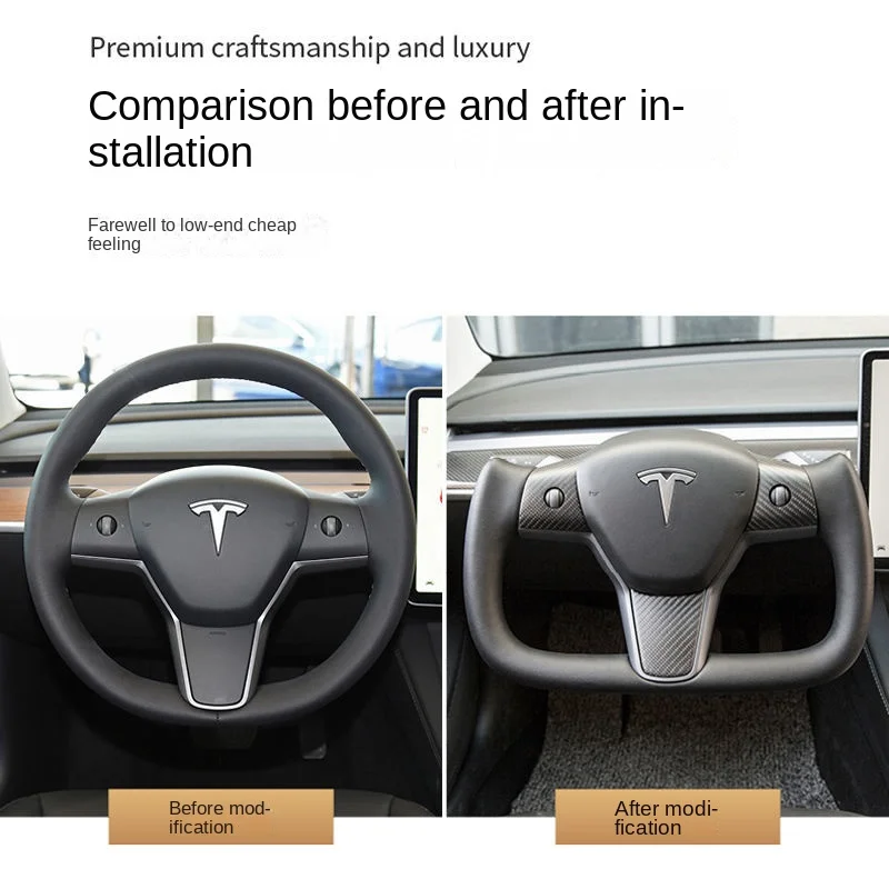 Рулевое колесо под заказ для Tesla Model Y 3 рулевое Алькантара из углеродного волокна