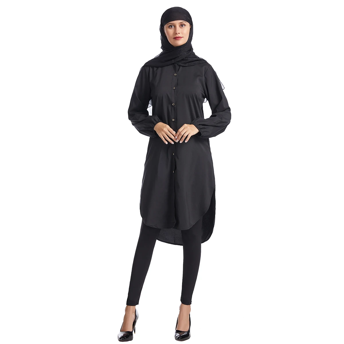 Cheap Muslim Dress Dubai Women Long Casual Blouse Long Sleeve Shirt
