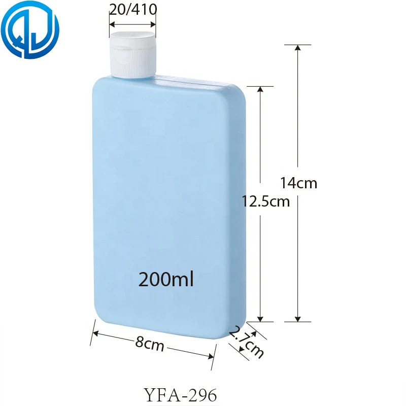 200ml Custom Color Gold Empty HDPE Flat Sunscreen Tanning Oil Lotion Cream Body Oil Shampoo Plastic Bottles