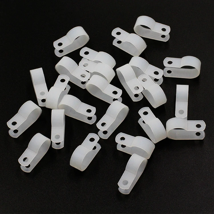 100PIC/BAG Nylon Screw Wire Clips R-type Clip Cable Clamp Fasteners Tubing Clips